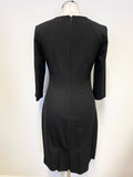 EPISODE BLACK SHAPED NECKLINE 3/4 SLEEVE PENCIL DRESS SIZE 8