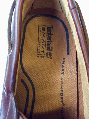 BRAND NEW TIMBERLAND BROWN LEATHER LACE UP BOAT SHOES SIZE 11.5/46