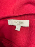 HOBBS RED 100% MERINO WOOL LONG SLEEVE CARDIGAN SIZE L