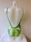 LENNY NIEMEYER GREEN & WHITE PRINT SWIMSUIT & COVER UP SIZE P/S