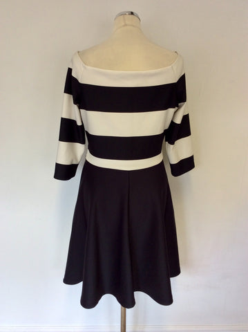 COAST BLACK & WHITE STRIPE SPECIAL OCCASION DRESS SIZE 16