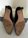 BALLY BLACK SUEDE HEELED COURT SHOES SIZE 4.5/37.5