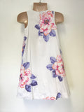 JOULES WHITE FLORAL PRINT SLEEVELESS DRESS AGE 8 YEARS