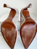 SCHUTZ BEIGE SUEDE HEELS SIZE 5/38