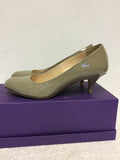 BALLY DIVONNE TAUPE PATENT LEATHER COURT SHOES SIZE 4/37
