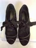 KURT GEIGER BLACK SUEDE PEEPTOE PLATFORM HEELS SIZE 6/39