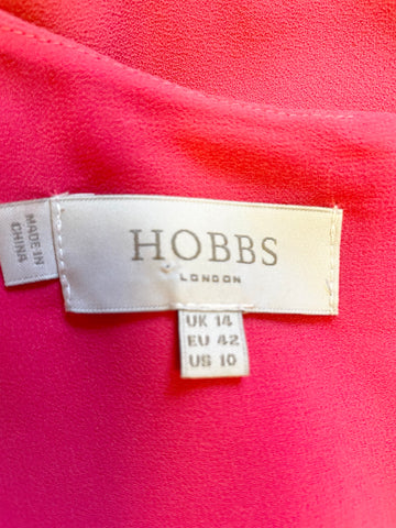 HOBBS CORAL SLEEVELESS FIT & FLARE DRESS SIZE 14