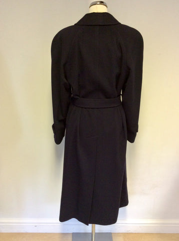 BURBERRY’S DARK BLUE 100% CASHMERE BELTED COAT SIZE 6