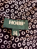HOBBS BLACK & WHITE PRINT CAP SLEEVE DRESS SIZE 14