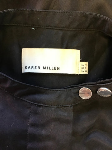 KAREN MILLEN BLACK SLEEVELESS ZIP TRIM JUMPSUIT SIZE 10