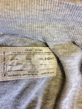 ALL SAINTS LIGHT GREY TAVARA DRAPED WATERFALL CARDIGAN SIZE 8