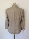 JOSEPH OATMEAL LINEN,WOOL & SILK BLEND JACKET SIZE XL