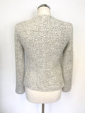 BRAND NEW WITH DEFECT HELENE FOR DENIM WARDROBE LIGHT GREY TWEED JACKET SIZE 8