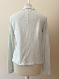 AMERICAN VINTAGE PALE GREEN COLLARED LONG SLEEVE JERSEY COTTON CARDIGAN SIZE S