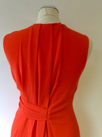 WHISTLES ORANGE PLEATED DETAIL SPECIAL OCCASION DRESS SIZE 8