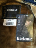 MENS BARBOUR BORDER DARK BLUE WAX COATED JACKET WITH NEW WARM PILE LINING SIZE 46