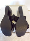 BRAND NEW JONES BOOTMAKER BLACK LEATHER WEDGE HEEL MULES SIZE 6/39