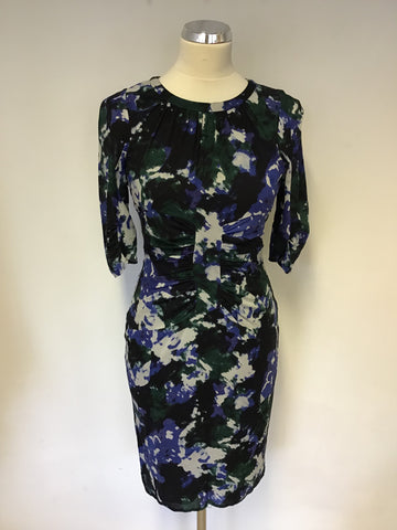 WHISTLES MULT PRINT SILK PENCIL DRESS SIZE 8