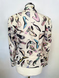 PAUL SMITH BLACK LABEL IVORY SHOE PRINT COTTON JACKET SIZE 40 UK 8