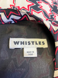 WHISTLES RED,BLACK & IVORY STAR PRINT SHORT SLEEVE FIT & FLARE DRESS SIZE 16