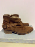 RADLEY OAKWOOD TAN SUEDE & LEATHER ANKLE BOOTS SIZE 6/39