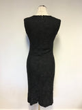 JAEGER BLACK LACE SLEEVELESS PENCIL DRESS SIZE 8