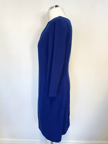HOBBS ROYAL BLUE 3/4 SLEEVE SHIFT DRESS SIZE 12