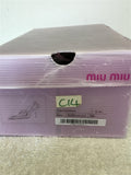 MIU MIU BLACK LEATHER STILETTO HEELS SIZE 6.5 / 39.5