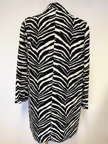 BRAND NEW DEPT 19 BLACK & WHITE ZEBRA PRINT COLLARED COAT SIZE 14