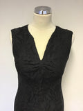 JAEGER BLACK LACE SLEEVELESS PENCIL DRESS SIZE 8