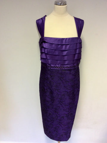 BRAND NEW LIBRA PURPLE JEWEL TRIM DRESS & JACKET SIZE 18