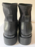 LK BENNETT LUNA BLACK LEATHER ANKLE BOOTS  SIZE 5/38