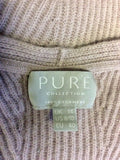 PURE COLLECTION LILAC/MAUVE V NECKLINE CASHMERE JUMPER SIZE 14