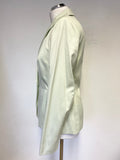 JOSEPH JANARD PALE GREEN COTTON & SILK PENCIL SKIRT & JACKET SUIT SIZE 10