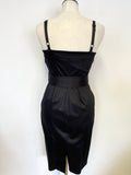LK BENNETT BLACK THIN STRAP BELTED PENCIL PENCIL DRESS SIZE 8
