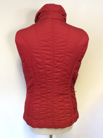 GERRY WEBER RED ZIP UP GILET SIZE10