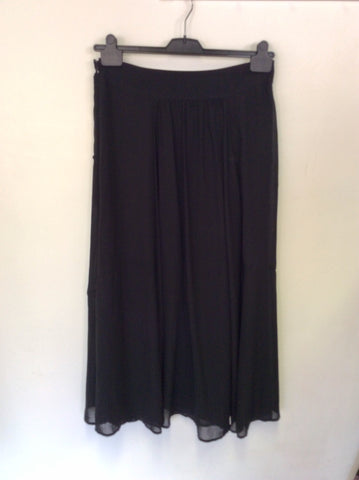 JIGSAW BLACK FLOATY LONG SKIRT SIZE 10