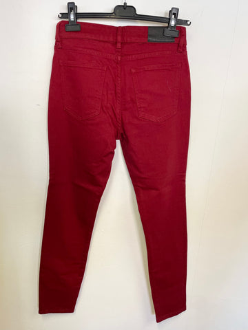 BRAND NEW JAEGER RED ANKLE GRAZER SKINNY LEG JEANS SIZE 8