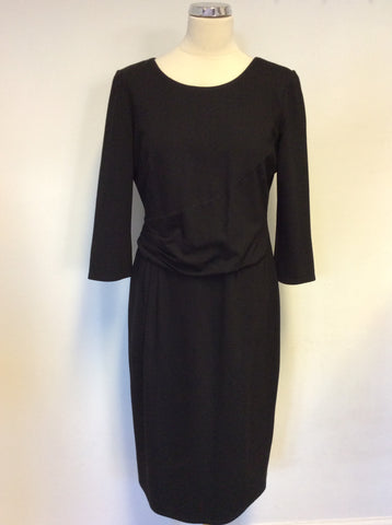 PHASE EIGHT BLACK 3/4 LENGTH SLEEVE PENCIL DRESS SIZE 16