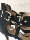 MINT VELVET BLACK SUEDE BUCKLE TRIM ANKLE STRAP HEELS SIZE 7/40