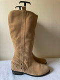 HOTTER CAMEL SUEDE KNEE LENGTH BOOTS SIZE 7/40