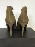 BRAND NEW MARKS & SPENCER KHAKI SUEDE STRAPPY HEELS SIZE 7/40.5