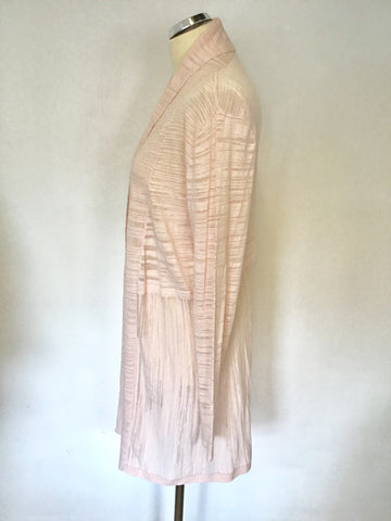 PHASE EIGHT LIGHT PINK LONG CARDIGAN SIZE 18