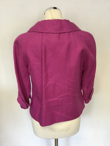 HOBBS PINK LINEN JACKET & SKIRT SUIT SIZE 10