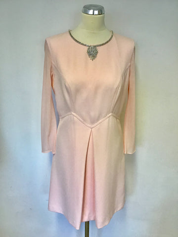 BRAND NEW WITH DEFECT TED BAKER HASWELL PINK DIAMANTÉ TRIM DRESS SIZE 3 UK 12