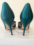 LK BENNETT EMERALD GREEN SATIN CUT OUT SIDE SPECIAL OCCASION HEELS SIZE 6/39