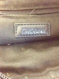 DKNY BLACK LEATHER & SILVER TRIM SHOULDER BAG