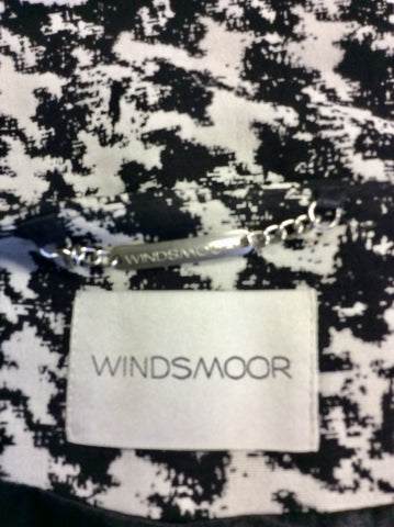 WINDSMOOR BLACK & IVORY PRINT JACKET SIZE 20