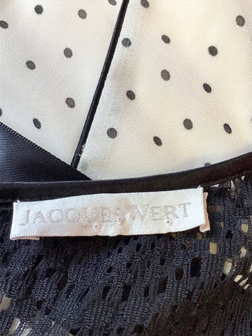JACQUES VERT IVORY & BLACK SPOT SPECIAL OCCASION DRESS SIZE 20