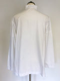 SHIRIN GUILD WHITE COTTON MANDARIN COLLAR LONG SLEEVE SHIRT SIZE M